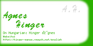 agnes hinger business card